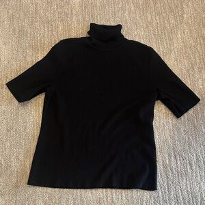 Anne Klein Black Ribbed Turtleneck Sweater